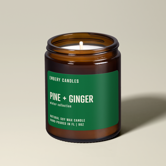 Pine + Ginger | Soy Wax Scented Candle